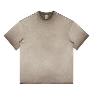 Camiseta con logotipo personalizado de 260gsm, camisetas de algodón 100% de gran tamaño de alta calidad, camisetas Unisex de talla grande, camisetas personalizadas con hombros caídos - Product Image 3