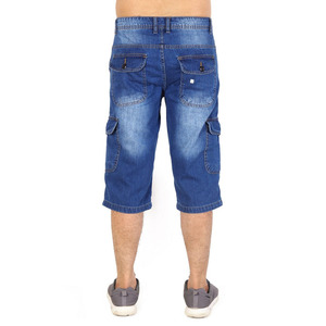 Shorts de Mezclilla para Hombre, Estilo Urbano, Verano, Personalizados, Holgados, con Bolsillos, Cintura Media, Transpirables, Color Sólido, Logotipo Personalizado, 100% Algodón - Product Image 3