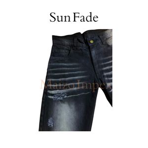 Pantalones Vaqueros Unisex de Mezclilla con Lavado Ácido, Desgastados, Sólidos, con Efecto Desteñido por el Sol, Bordado 3D, Diseño Recto Transpirable, Estilo Vintage Personalizado - Product Image 3