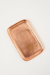 Bandeja de servicio de cobre Fabricante mayorista de artesanías hechas a mano de La India 100% Bandeja de cobre puro Forma rectangular - Product Image 2