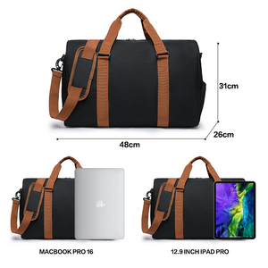 กระเป๋าทรงดัฟเฟิลพับได้ทำจากโพลีเอสเตอร์ผ้าอ๊อกซ์ฟอร์ดกันน้ำสำหรับผู้หญิงความจุมากกระเป๋าเดินทางกีฬาสไตล์ธุรกิจ - Product Image 5