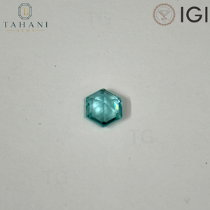 พลอยพาราอิบาสีน้ำเงินทรงหกเหลี่ยม AG Lab สำหรับทำเครื่องประดับ ได้รับการรับรองจาก IGI แบบหลวมๆ ผลิตด้วยวิธีสังเคราะห์ - Product Image 4