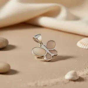 925 Silver <b>Butterfly</b> Pendant with Mother of Pearl for Women Elegant Pearl Pendants & Charms - Product Image 2