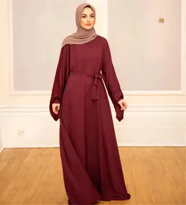 Abaya pakaian Muslim wanita Turki penjualan laris gaun modis Muslim bertali ukuran besar