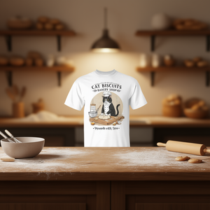 T-Shirt Cat Bakery Knead Em Kitty Biscuits - Categoria Prodotti Promozionali - Product Image 3