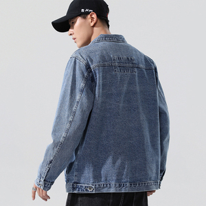 Custom printing logo sweet wear men jean jackets <b>winter</b> with stripe banding denim jacket - Product Image 5
