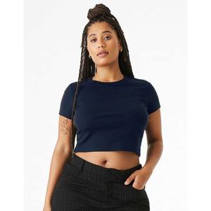Camiseta ajustada Crop Top gráfico elegante traje-Verano Bella lienzo manga corta Crop Top camisetas - Product Image 5
