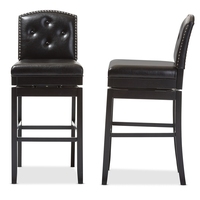 Nouvelle Arrivée Offre Spéciale Tabouret de Bar en Bois de Teck Zanzibar avec Revêtement en Cuir PU Moderne pour Usage Commercial, Écoles, Centres Commerciaux, Bars à Domicile et Salons