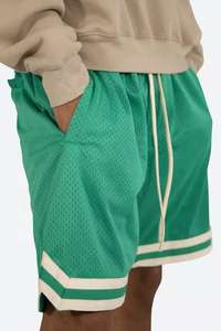 <b>Men</b> Mash <b>Shorts</b> <b>White</b> Blue Color Highest Quality Breathable Causal Wear Fully Customized Made Mesh <b>Shorts</b> 2025 OEM Service - Product Image 2