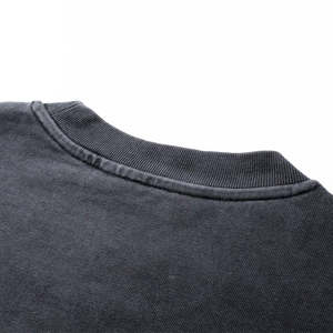 T-shirt oversize délavé avec double couche et délavé au soleil 100% coton de style streetwear vente en gros personnalisé - Product Image 6