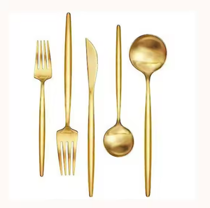 Juego de Cubiertos de Acero Inoxidable Plateado y Dorado, Ecológico, Sostenible, de Lujo, con Acabado Espejo, Logotipo Personalizado, para Bodas y Fiestas, de Alta Calidad - Product Image 3