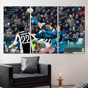 Famosa Pintura Artística de Cristiano Ronaldo - Lienzo Impreso para Decoración del Hogar, 3P: Enmarcado - Product Image 1