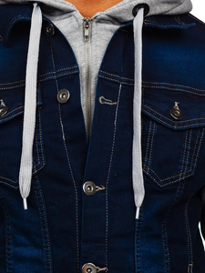 Chaqueta vaquera a la moda con estampado de logotipo personalizado, ropa informal al por mayor, abrigos de montar con capucha, Chaquetas vaqueras para hombre, Chaquetas vaqueras - Product Image 5