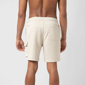 Pantalones cortos de algodón 100% de alta calidad para hombre, logotipo impreso personalizado, color sólido, antiarrugas, con bolsillos laterales, cómodos pantalones cortos para hombre - Product Image 3