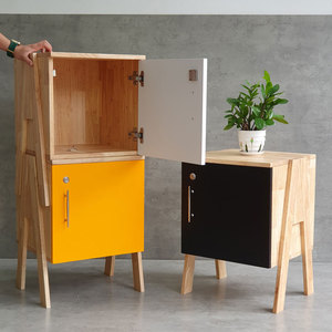 Mini Personal <b>Storage</b> <b>Locker</b> 40x40x48cm A-Style Legs Orange Door with Lock TCN68007 - Product Image 6