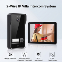 Sistem Interkom IP 2 Kabel Hiwink, Video Door Phone 2K dengan Monitor Layar Sentuh IPS, Stasiun Luar Ruangan, Mendukung Face ID dan Palm Unlock