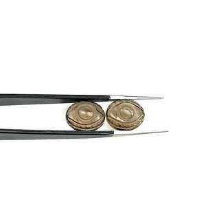 Cuentas de Ojo Turco de Cuarzo Ahumado Talladas a Mano, Piedras Preciosas Naturales, Cuentas Sueltas Talladas de 10x12 mm - Product Image 1