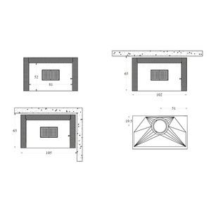 Chimenea de Leña Prefabricada de Estilo Abierto con Material Refractario QR100REF y Diseño de Pared Esquinera - Product Image 4