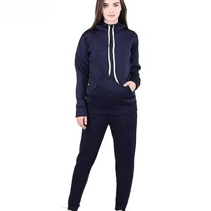 Respirant 100% coton uni survêtement pour femmes décontracté Long Style Jogging costume personnalisation complète ensemble de survêtement - Product Image 6