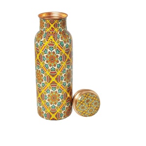 Botella de Cobre para Almacenamiento de Bebidas, Beneficios para la Salud, Utensilios de Cocina, Adhesivo Decorativo, Botella de Agua de Metal de Cobre Puro con Impresión Esmaltada - Product Image 6