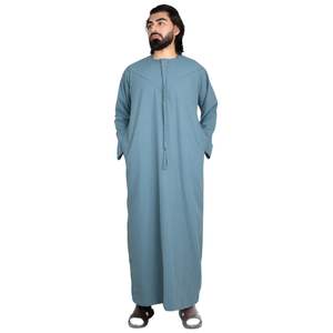 Premium Emirati Thobe Teal Luxury Kandura Ropa árabe tradicional Elegante para hombre Jubba Suave y transpirable Traje islámico moderno - Product Image 4