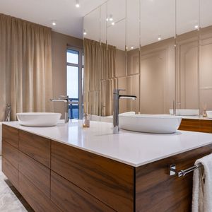 <b>Bathroom</b> Mirror <b>Cabinet</b> with <b>LED</b> Light Wall Mounted Medicine <b>Cabinet</b> with Shelves Custom Size - Product Image 1
