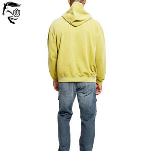 Sudadera con capucha desgastada unisex personalizada con lavado ácido 100% algodón estampado vintage sudaderas francesas en blanco para hombres - Product Image 5