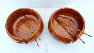 Cuenco de hilo hecho a mano de madera de teca - Product Image 4