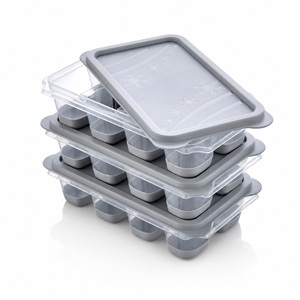 Juego de 3 Moldes para Cubitos de Hielo, Libres de BPA, Aptos para Alimentos, Apilables, Aptos para Congelador y Lavavajillas, con Base de Silicona, Personalizados y Ecológicos - Product Image 2