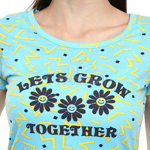 T-shirt d'été décontracté pour femmes T-shirt en coton et polyester avec impression numérique en gros imprimé avec logo personnalisé - Product Image 5