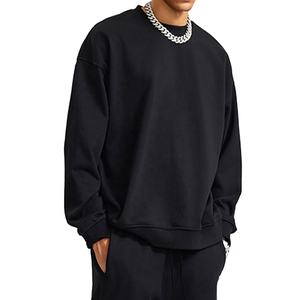 Sudadera de cuello redondo Unisex de alta calidad, ropa de calle de tela de rizo de peso pesado, sudadera de talla grande con logotipo personalizado para hombre 2025 - Product Image 2