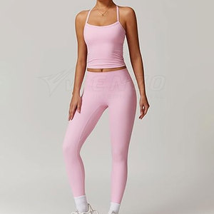 Ensemble de yoga pour femmes de qualité supérieure, taille plus, matière extensible douce, deux pièces, séchage rapide, respirant, pour l'entraînement, la salle de sport, le yoga, la course à pied - Product Image 5