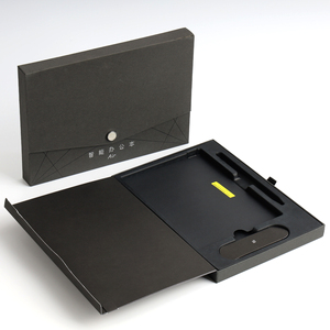 Boîte d'emballage plate de luxe en papier noir avec logo personnalisé OEM pour vêtements/cadeaux - Product Image 2