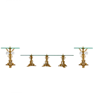 Juego de Mesa Consola Clásico de Lujo en Latón y Vidrio - Product Image 1