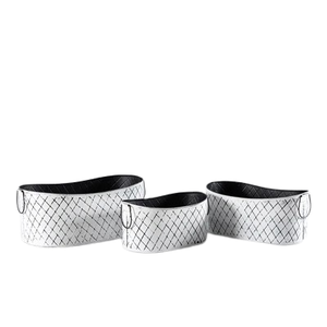 High Quality <b>White</b> Wash Galvanized Metal Ice <b>Bucket</b> Set 3 Different Sizes for Bar Parties Oval Shape Oval-Shaped Ice Tub - Product Image 3