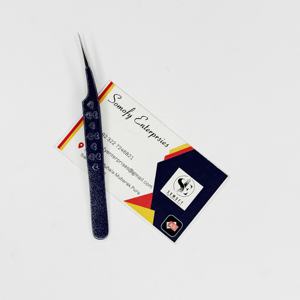 Pince à épiler Somofy Enterprises personnalisée en acier inoxydable violet scintillant, à pointe droite, sans fibres, robuste et durable, pour cils. - Product Image 5