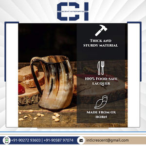 Meilleure vente d'usine directe de chope en corne de buffle tasse en céramique à boire de la bière Viking de haute qualité pour les fêtes - Product Image 4