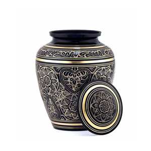 Top vente avec prix bon marché urnes décoratives fabriquées à la main urne funéraire pour l'artisanat de crémation en aluminium blanc humain en Inde - Product Image 1