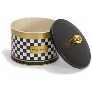 1.3L Damier Métal rond Boîte de conserve Poignée 140x100mm Panier - Product Image 3