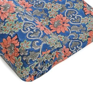 Cold Steel 2025 Indian Floral Hand Block Imprimé 100% Coton Tissu Saumon Rose Vert Bleu pour l'Artisanat-Tendance Extérieur - Product Image 3