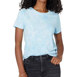 T-shirt en coton de haute qualité pour femme, nouvelle collection, manches courtes, col rond, couleur unie, logo personnalisé, décontracté, 180g, anti-boulochage - Product Image 5