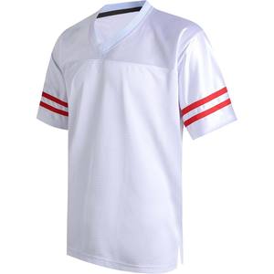 Maillots de football américain respirants de haute qualité, grande taille, vierges, à manches rayées, avec motifs brodés ou sublimés, vente en gros - Product Image 1