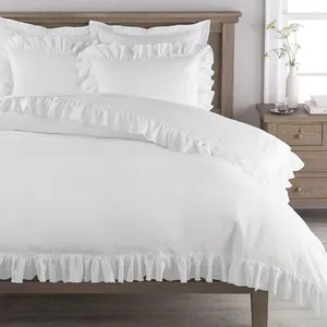 Taies d'oreiller et drap de lit en Satin 100% coton 2cm, 200TC, housses de couette en Satin blanc certifiées OEKO TEX pour hôtel