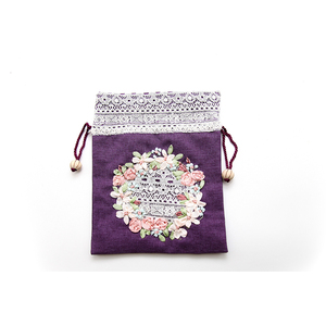 Bolsa de cordón con patrones a la moda, tejido de encaje de cinta Rosa redonda cosida a mano para apertura, de lujo, a buen precio, alta calidad - Product Image 1