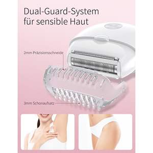 เครื่องโกนหนวดไฟฟ้าสีขาวขนาดเล็กแบบชาร์จได้สำหรับผู้หญิง ใช้ได้ทั้งแบบเปียกและแห้ง ใบมีดเดี่ยวแบบเปลี่ยนได้ IPX7 สำหรับร่างกาย รักแร้ ขา แขน บริเวณบิกินี่ - Product Image 5
