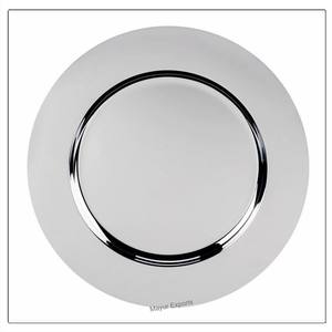 Assiette de chargeur ronde en acier inoxydable écologique Assiette de support en métal de conception insulaire pour mariages fêtes hôtels-Plats et assiettes - Product Image 2