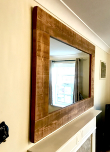 Miroir mural en bois moderne fabriqué à la main avec acacia naturel/bois de manguier pour les décorations de mariage de couloir de bureau à domicile - Product Image 5