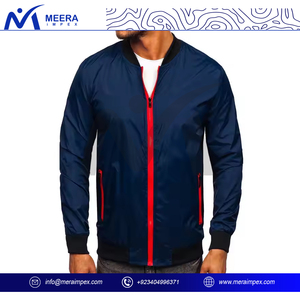 OEM ODM personalizado de los hombres con estilo High Street Bomber Jacket Logo acanalado cuello dobladillo Teamwear abrigo para la escuela o el uso de invierno de negocios - Product Image 2