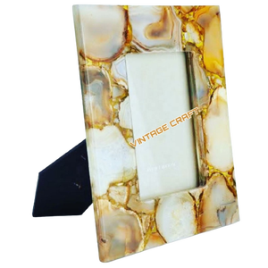 Compre marcos de fotos de piedra de ágata de GEMA de cuarzo rosa de tamaño Rectangular de alta calidad para fabricación de decoración del hogar en India - Product Image 5