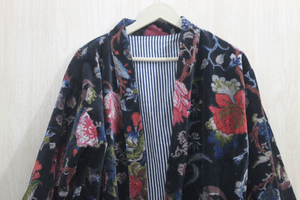 Kimono de terciopelo de fabricante y venta al por mayor, Kimono de algodón, bata de terciopelo, albornoz de terciopelo, Kimono de algodón, vestido de noche - Product Image 3